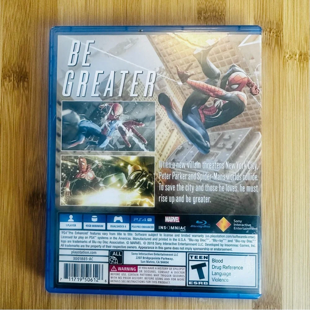 SPIDERMAN ps4 Video Game Insomniac Games Spider-Man
